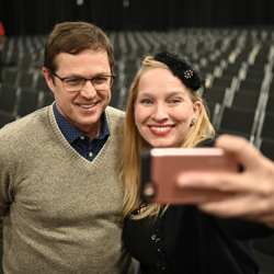 Director Eric R. Close took selfies with fans.