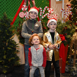 Kids lined up to meet Santa at Graceland.