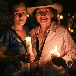 Elvis artist Betty Harper always takes part in the Candlelight Vigil.